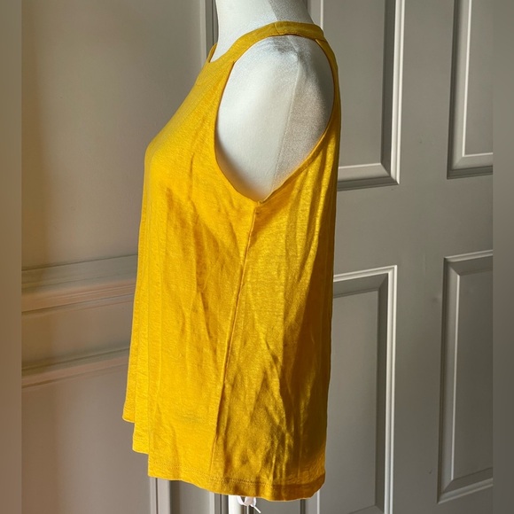 Joie Halter Neck Yellow Tank Top Shirt Size Medium 100% Linen - Picture 2 of 4